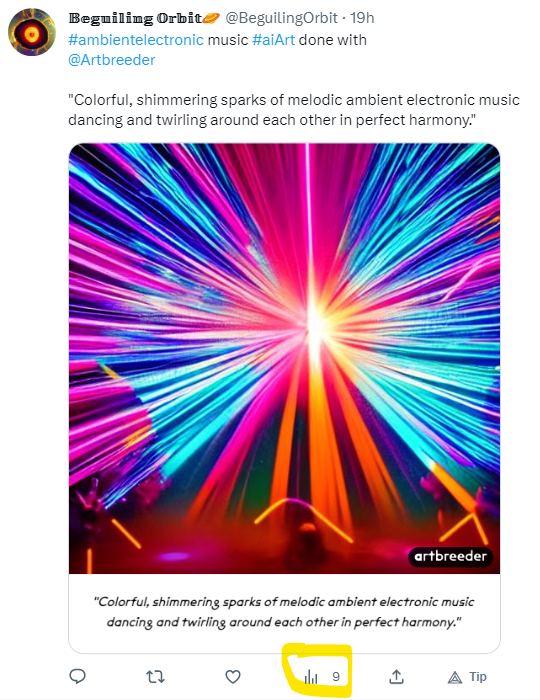 BeguilingOrbit's tweet photo. I had fun for a long time doing #ambientelectronic visualizations with @artbreeder's #aiArt machine. Now it's becoming a chore — primarily because the engagement is minimal. Give me a reason to continue doing it. Anyone? https://t.co/QDJCH3W78O