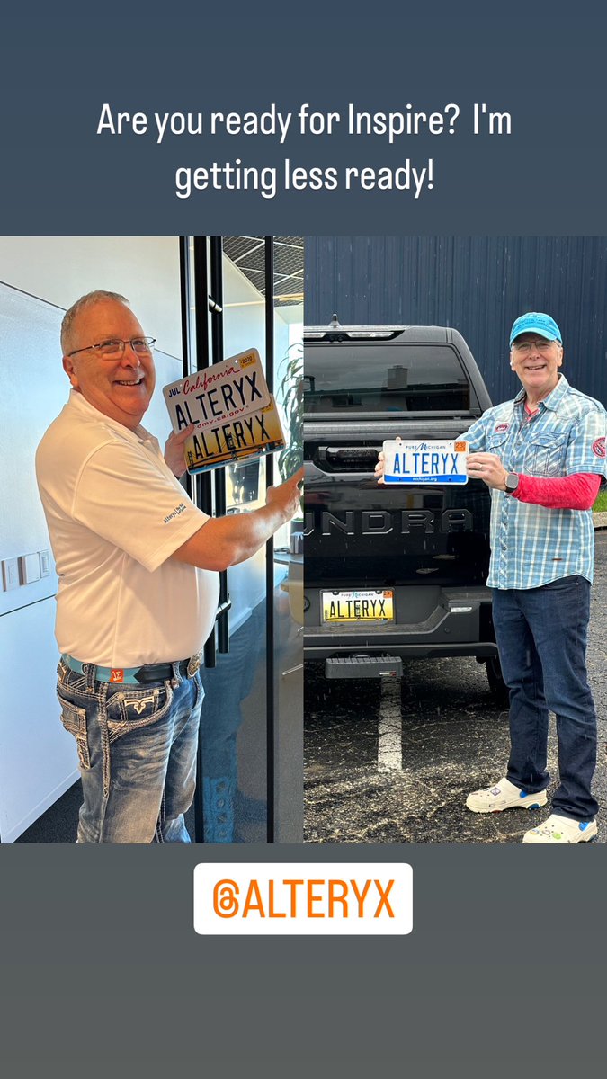 My New Year's resolution is paying off!  I'm looking forward to Inspire others in more ways than one. #Alteryx23