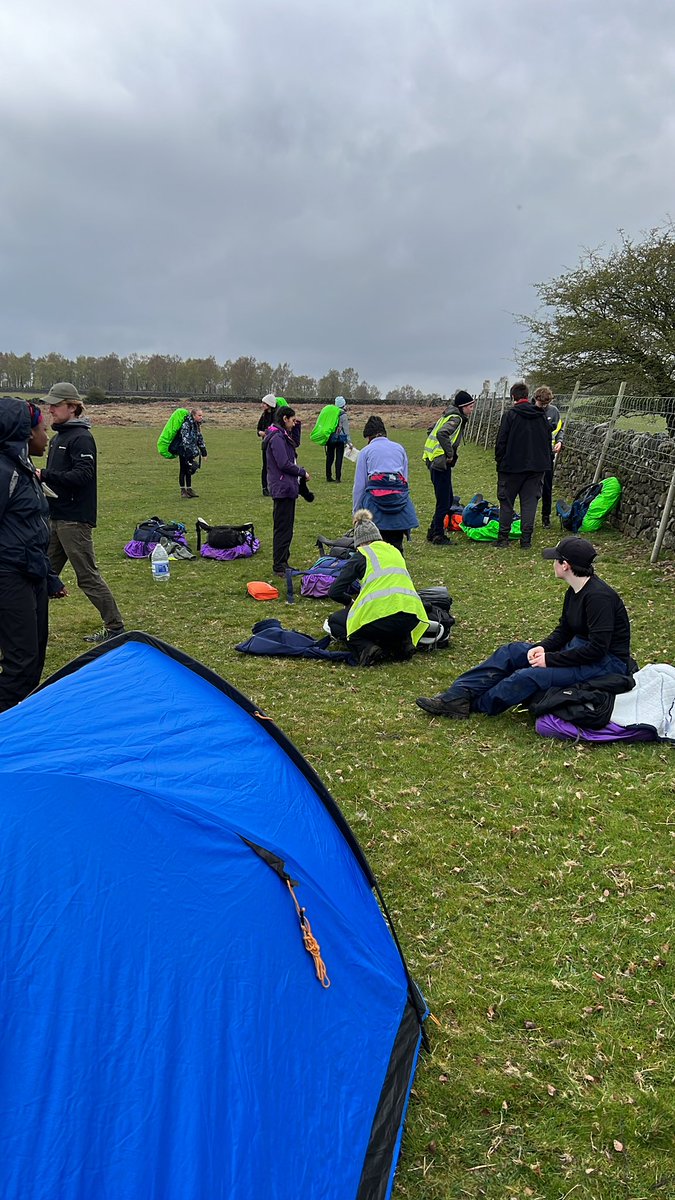 DofE_DMSA's tweet photo. Silvers have reached camp at the end of day one. High spirits all round! Camp craft and tea before some relaxation time @DerbyMoor @DofECentral #camping #tents #togetherwesucceed https://t.co/GEotp3OSUy