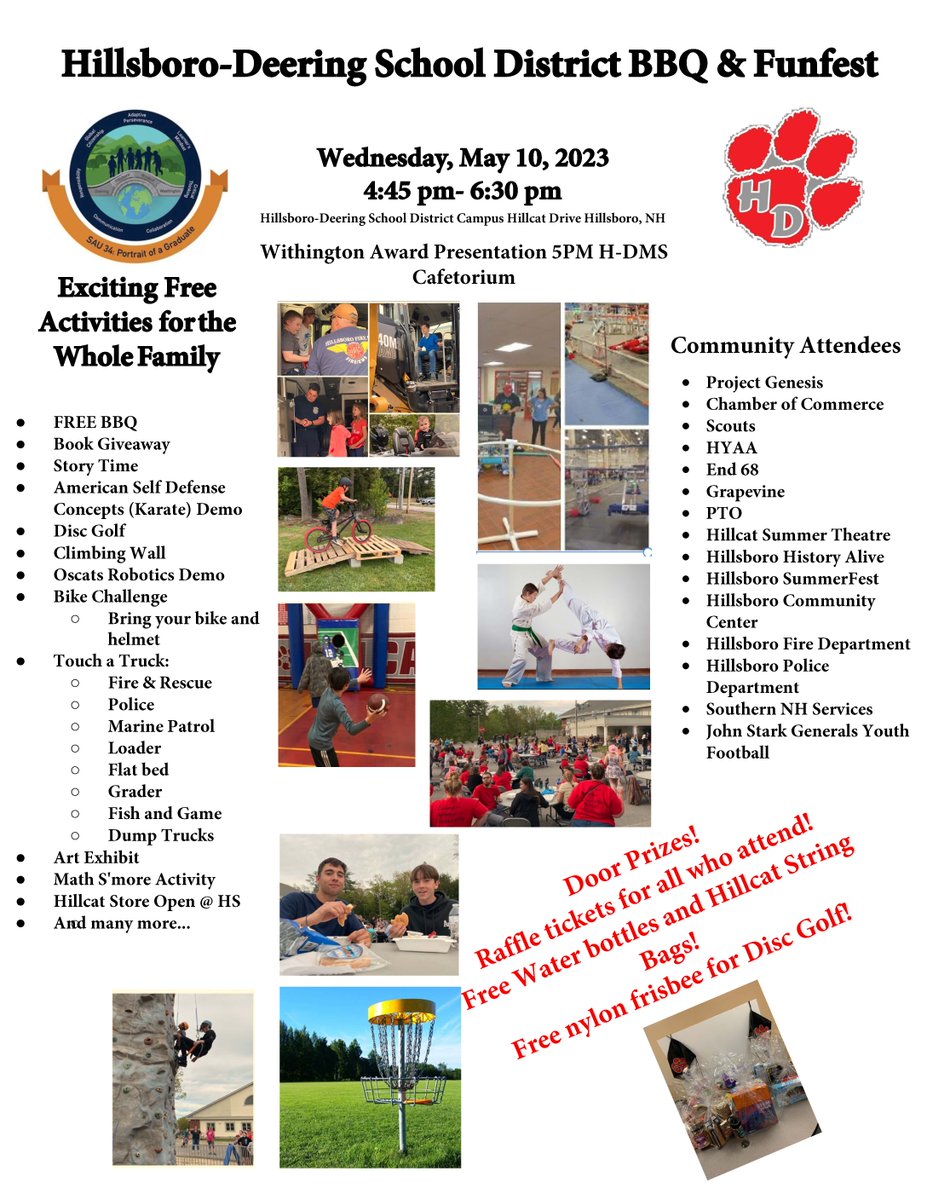 sau_34's tweet photo. Please join us on May 10th from 4:45-6:30pm for Fun Fest 2023! #HDHSPride #HDMSPride #HDESPride #SAU34Pride

Free BBQ and Fun for the Whole Family! https://t.co/xYbccANpdN