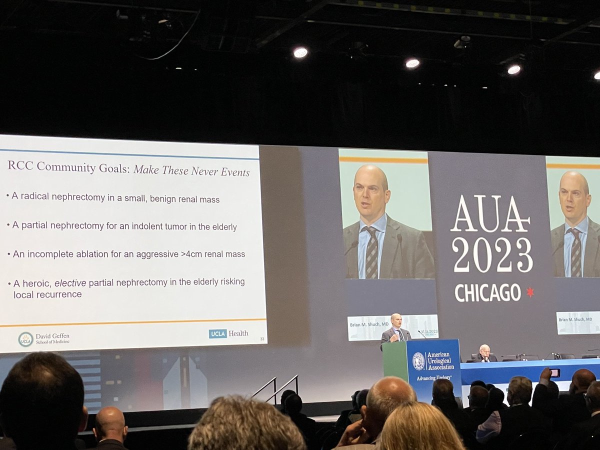 KeithKow's tweet photo. Dr. SHUCH!  Bringing heat!  Histology just as/more important than size when treating RCC. Great talk.  @KidneyCancerDoc #AUA23 https://t.co/iLRnCa83An