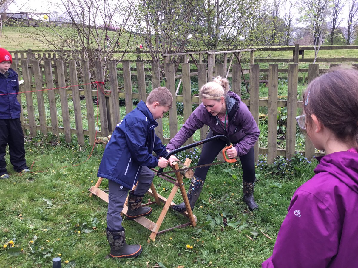 A busy afternoon sawing and pond dipping for year 4 at forest school. They found lots of tadpoles!