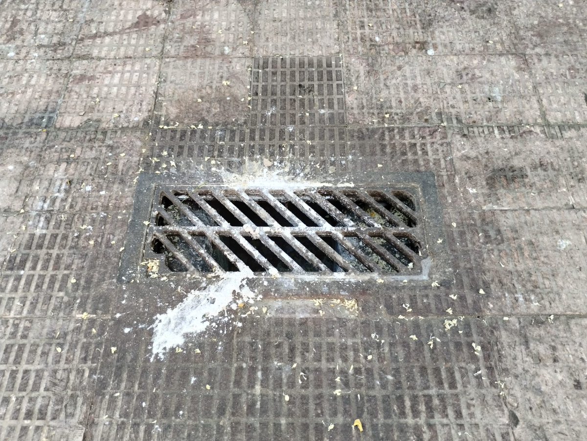 jacear's tweet photo. Hola @ajesplugues @VerticalCross  Sembla que al passatge que uneix entre C\Eucaliptus i C\Serra del Cadí (entre C\Cedres i C\Verge de la Mercè) es tornen a abocar residus al clavegueram. Aquesta vegada sembla una mena de ciment o sobrant de la façana que estan arreglant. https://t.co/aFwaMp7Ibc
