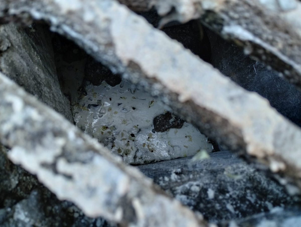 jacear's tweet photo. Hola @ajesplugues @VerticalCross  Sembla que al passatge que uneix entre C\Eucaliptus i C\Serra del Cadí (entre C\Cedres i C\Verge de la Mercè) es tornen a abocar residus al clavegueram. Aquesta vegada sembla una mena de ciment o sobrant de la façana que estan arreglant. https://t.co/aFwaMp7Ibc
