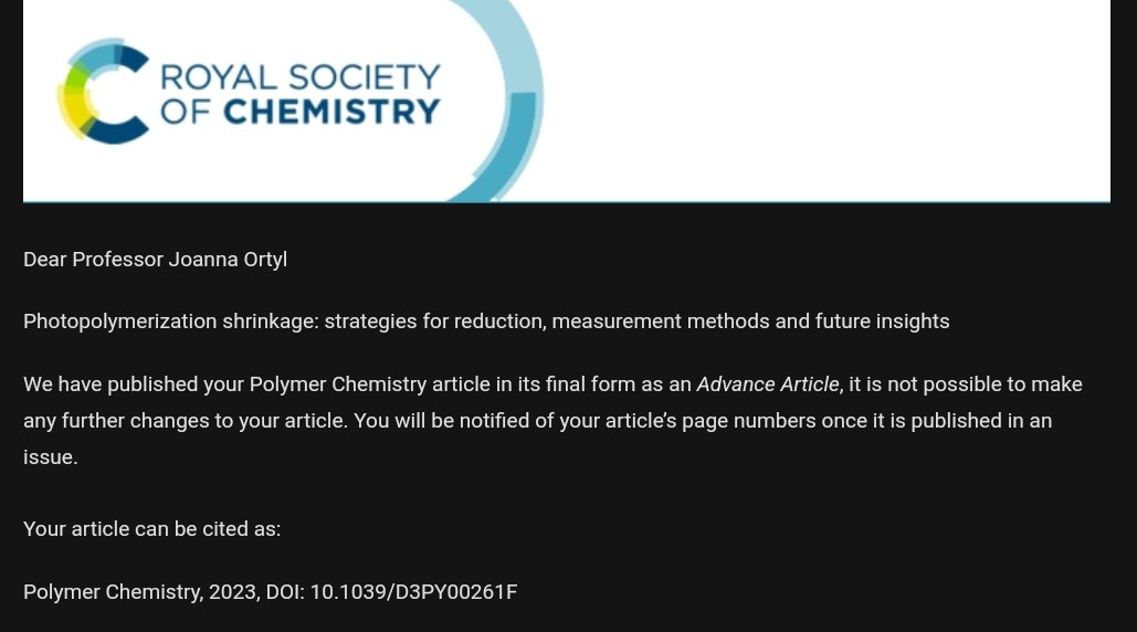 Joanna Ortyl (@joannaortyl) on Twitter photo 🚀🎉The best news always comes at the end of the week ... thx. <a href="/PolymChem/">Polymer Chemistry</a>
<a href="/RoySocChem/">Royal Society of Chemistry</a> ‼️‼️‼️
and again you want to work on the weekend😂😂😂
Thx. For big work <a href="/monikatopa/">Monika Topa-Skwarczyńska</a> 💓
#OrtylPhotoLab 🚀🎉🎯 🚀🎉The best news always comes at the end of the week ... thx. <a href="/PolymChem/">Polymer Chemistry</a>
<a href="/RoySocChem/">Royal Society of Chemistry</a> ‼️‼️‼️
and again you want to work on the weekend😂😂😂
Thx. For big work <a href="/monikatopa/">Monika Topa-Skwarczyńska</a> 💓
#OrtylPhotoLab 🚀🎉🎯