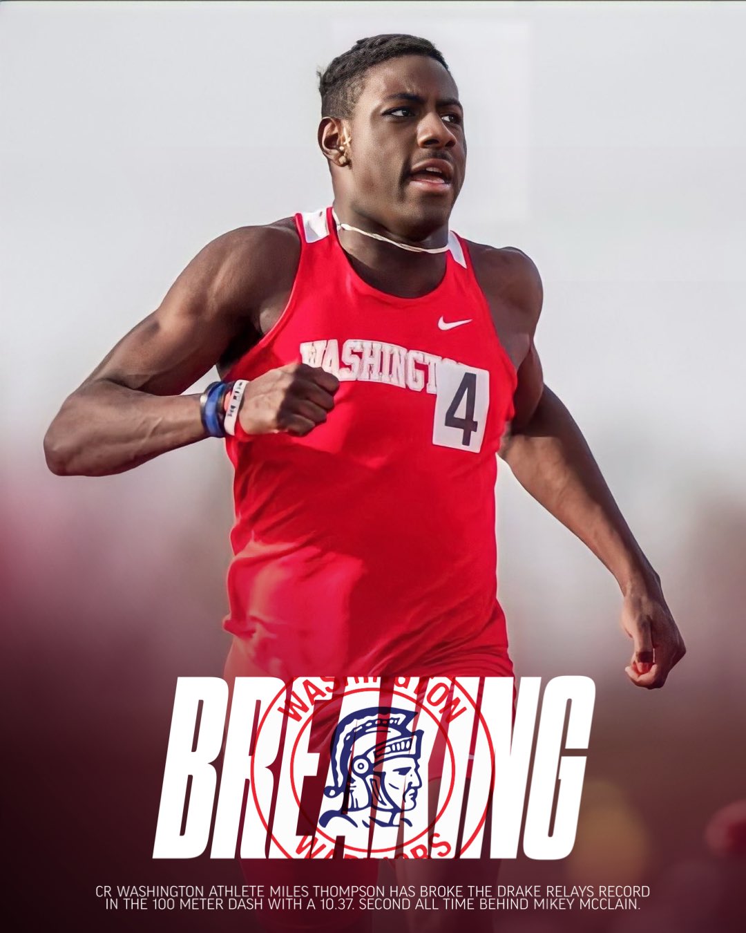 Bound Iowa on Twitter: "𝘽𝙍𝙀𝘼𝙆𝙄𝙉𝙂 Miles Thompson has broken the Drake