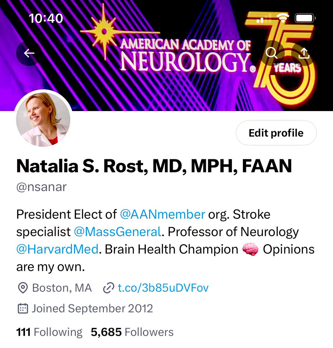 Natalia S. Rost, MD, MPH, FAAN tweet media