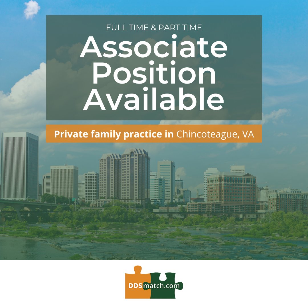 ddsmatchmid's tweet photo. We have an Associate Position available in Chincoteague, Virginia. This opportunity is with a private family practice in a beautiful coastal, island community. There is also the potential opportunity for future ownership.

Learn more: https://t.co/tHXIUUESBm https://t.co/wwDrlXII0G