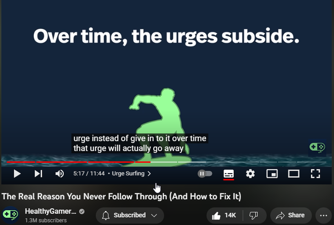 167,557 views  23 Apr 2023
Our Healthy Gamer Coaches have transformed over 10,000 lives. Be the next success story: https://bit.ly/3H4FPwg

▼ Timestamps ▼
────────────

00:00 - Introduction
01:04 - A War with your Mind
02:59 - The mind is Very Curious
04:43 - Urge Surfing
06:17 - Notice your Desires
09:19 - "My urges are too powerful"
09:58 - Don't start with the Biggest Craving
10:38 - Conclusion

────────────

DISCLAIMER

Healthy Gamer is an online community and resource platform for gamers and their families. It does not provide medical services or professional counseling, and it is not a substitute for professional medical care. Our coaches are peer supporters, not professionally trained experts, and they cannot provide medical service. If you or a loved one are experiencing an emergency, please call your nation's emergency telephone number.

All guests of Healthy Gamer are informed of the public, non-medical nature of the content and have expressly agreed to share their story.