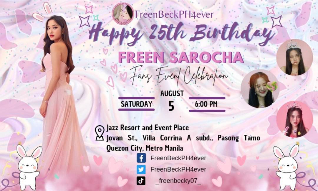 FreenBeckPH4ver's tweet photo. There are some slots available right, anyone who wants to join are welcome. You can Dm us here or any pages down below. Let us celebatres Freen's 25th Birthday together.
#beckyarmstrong #srchafreen #FreenbeckPH4ever https://t.co/9RmWKKytXS