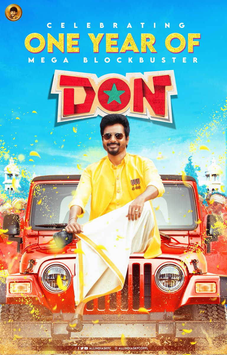SKFC_Team's tweet photo. It's been a year since the release of our #Prince @Siva_Kartikeyan Anna's #MegaBlockBusterDON 🤩🥳
The movie that entertained us as well as inspired us with a beautiful msg ❤️
#PrinceSK #1YrOfMegaBlockBusterDON https://t.co/s8StTXZj6f