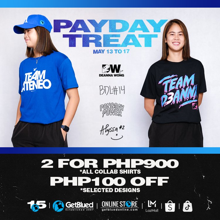 deannawonnnggg's tweet image. The GetBlued Online PAYDAY TREAT!
🦅 2 Collab Shirts for Php 900
🦅 Up to Php 100 OFF on selected designs

Buy here  👉 goeco.mobi/8g0JLZLM
Buy here  👉 

#DeannaWong #BossD #GetBluedat15