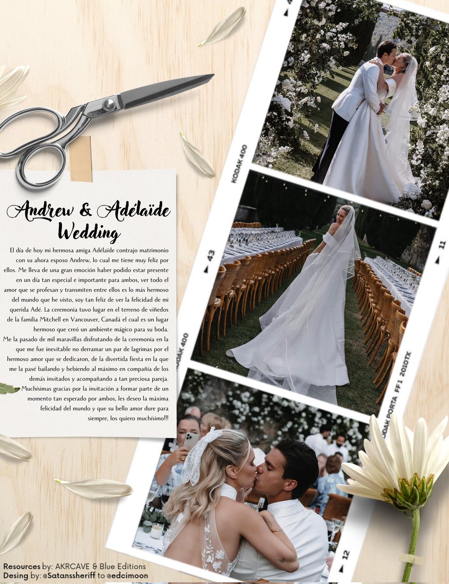 [💍] . . . #DrewlaïdeWedding

Estoy tan feliz de haber formado parte hoy de un día tan especial para mi querida Adé y su esposo Andrew, muchas felicidades por esta nueva etapa en sus vidas y su hermoso amor, les deseo mucha felicidad ¡Vivan los novios!🥂🩷

{@MitchellSurkan}