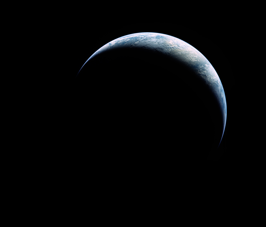 Apollo 17: The Crescent Earth via NASA > the best thing about outer space is that goes great with #420 &amp; #Beer ;)
