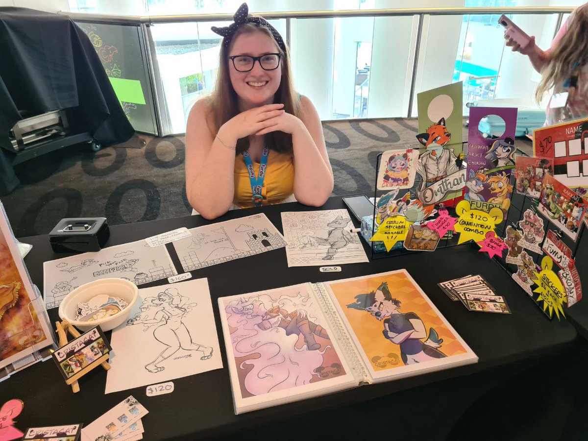 CristacatPanda's tweet photo. Come up to Artist's Alley on level 1 and check out my new YCH's! Still have 3 available, can include multiple characters!
Feel free to message me if you are having trouble getting to the Artist Alley and you want to purchase! https://t.co/33eQGoyxtP