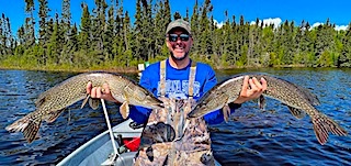 FiresideFish's tweet image. How about this early spring Northern Pike double catch in Northwest Ontario Canada by father and son combo  Mark &amp;amp; Joe Roberts from Noblesville, IN 
instagram.com/fireside.lodge/
airbnb.ca/users/42559636…
Website firesidelodge.com