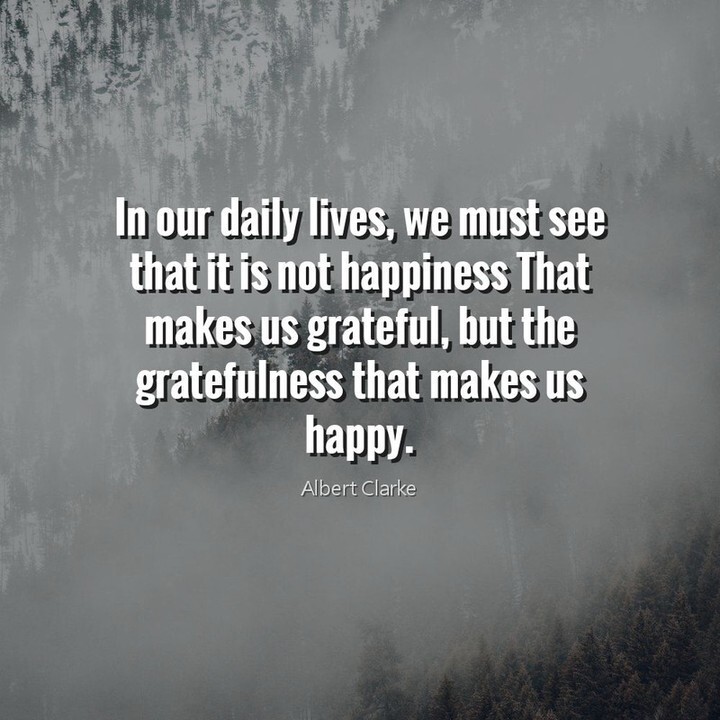 In our daily lives, we must see that it is not happiness That makes us grateful, but the gratefulness that makes us happy.

#instagood #follow #amazingposts #quotesamazing #richquotes #lifestagram #quotesoninstagram #sharequotes #motivationalspeaker #motivationalspeech #moti…