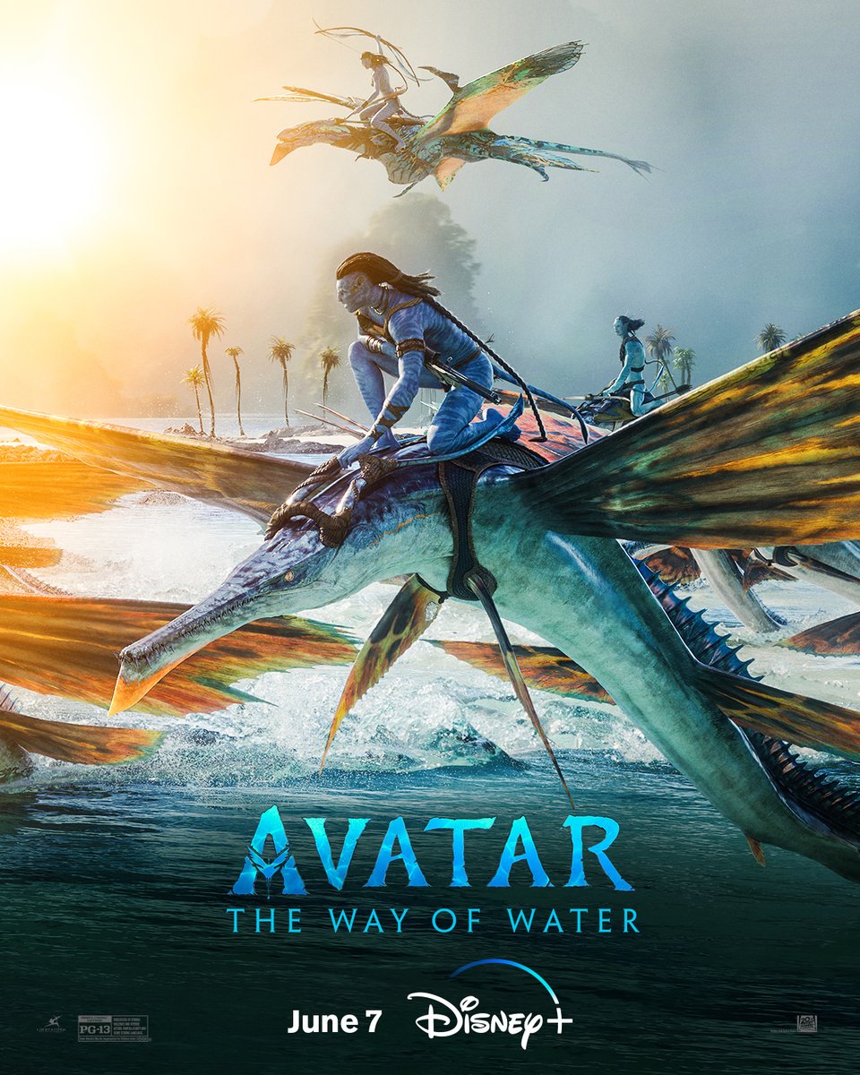 #AvatarTheWayOfWater is streaming on @disneyplus June 7 🌊