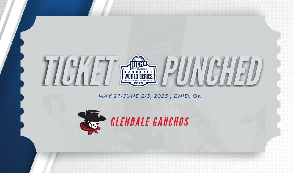 The Gauchos 👊 their 🎟️to Enid!

Glendale earned a spot in the 2023 #NJCAABaseball DII World Series by win the West District.

njcaa.org/sports/bsb/202…