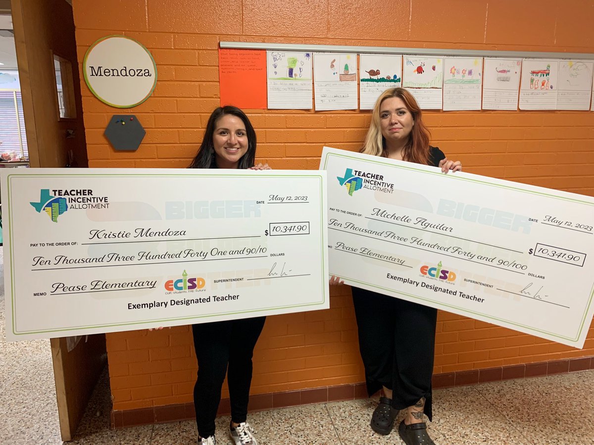 Today was an exciting day for Pease teachers! Thank you for recognizing our hard work! Congrats to everyone who got TIA! #peasemustangs #ECISD #buildingpease
