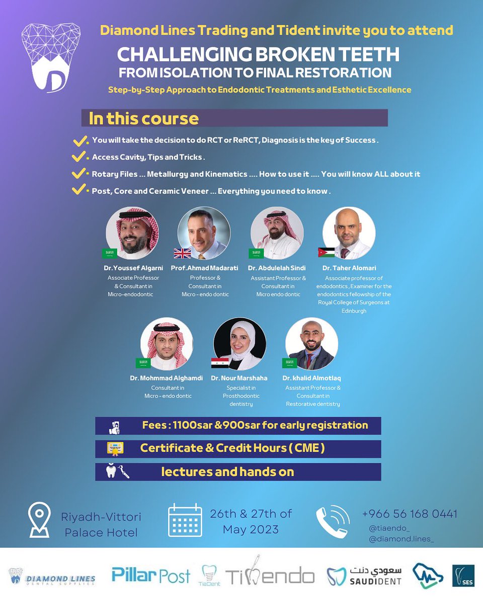tiaendo_'s tweet photo. Soon in Riyadh..

Don't miss it!!

Registration link: https://t.co/uTRtNLvbSr

@YoussefAlGarni 
@dr_sindii 
@DrNourMarshaha 
Dr.Khalid Almotalq
Dr.Ahmad Madarati 
Dr.Taher Alomari
Dr.Mohhamed Alghamdi https://t.co/OMbkzkVdoA