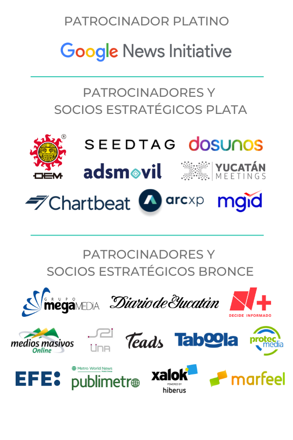 ¡Gracias a todos los patrocinadores y socios estratégicos que hacen posible #DML!
.
.
.
.
.
.
.
<a href="/googlenexus/">Nexus</a> <a href="/seedtag/">Seedtag</a> <a href="/Adsmovil/">Adsmovil</a> <a href="/dosunos/">Dosunos</a>  <a href="/Chartbeat/">Chartbeat</a> <a href="/arcxp/">Arc XP</a> <a href="/MGID/">MGID</a> <a href="/DirMegamedia/">DirectordeMegamedia</a> <a href="/DiariodeYucatan/">Diario de Yucatán</a> <a href="/nmas/">NMás</a> <a href="/S2iConsultoria/">S2i Media Solutions</a> <a href="/TeadsLATAM/">Teads LATAM</a> <a href="/taboola/">Taboola</a> <a href="/Protecmedia_/">Protecmedia</a>