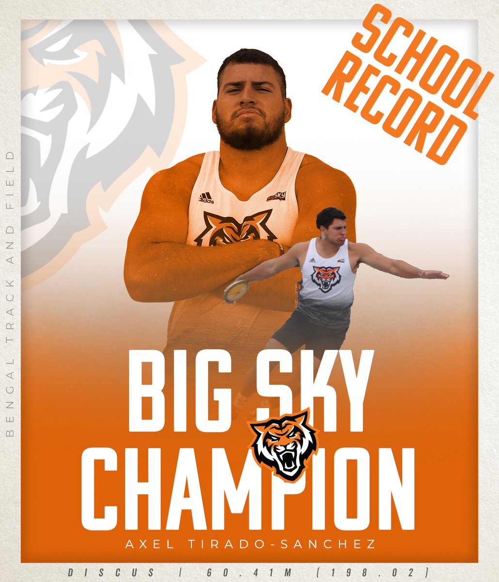 ❗️❗️AXEL TIRADO-SANCHEZ❗️❗️

AXEL absolutely obliterates the ISU discus record and wins the Big Sky Championship!

His mark is top-10 in the West Region and Top-15 Nationally!!!

Let's Go Bengals! #RoarBengalsRoar