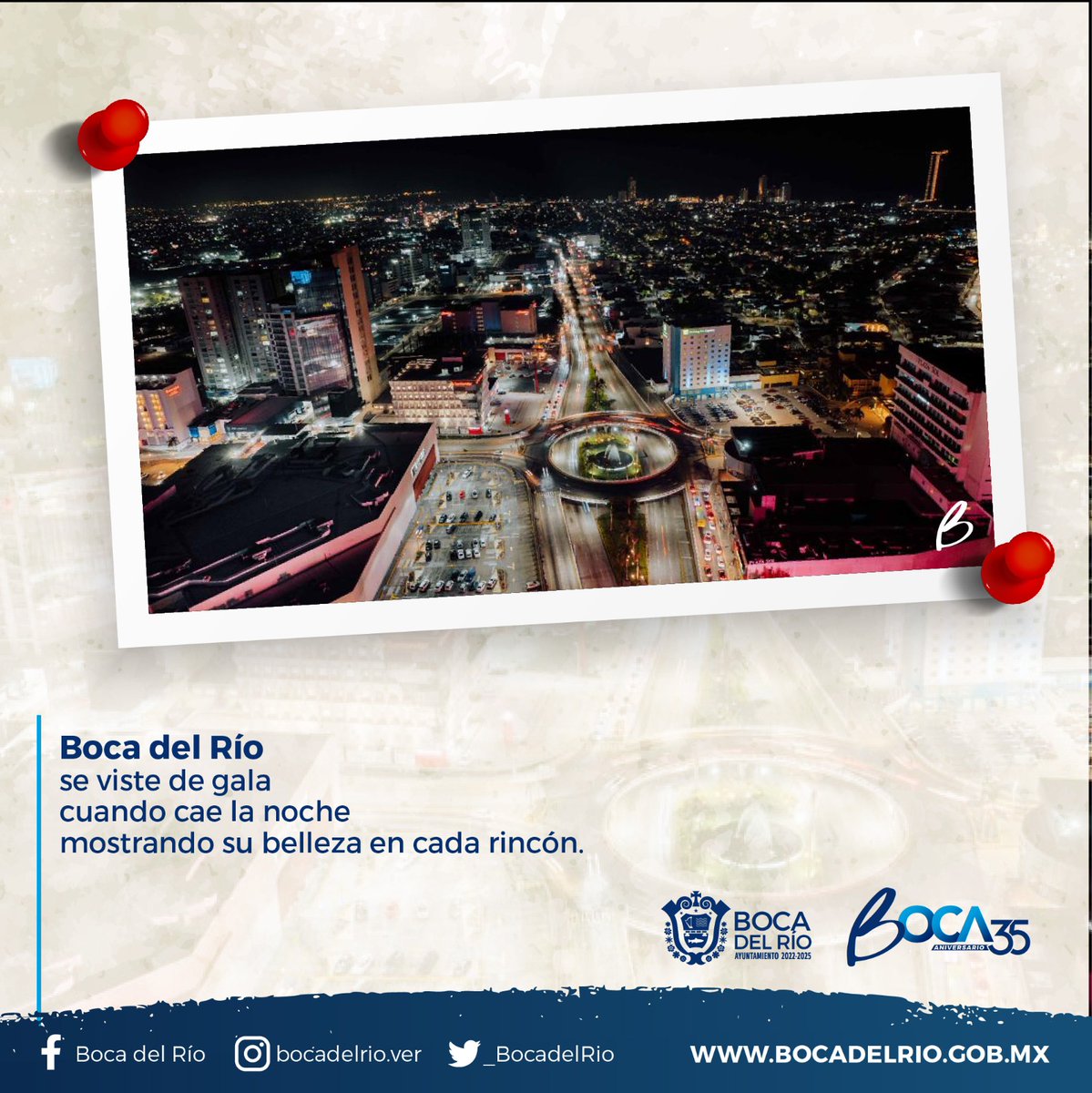 Boca del Río se viste de gala cuando cae la noche mostrando su belleza en cada rincón. 🌃

¡Excelente fin de semana!

#Boca35Aniversario #LoMejordeVeracruz