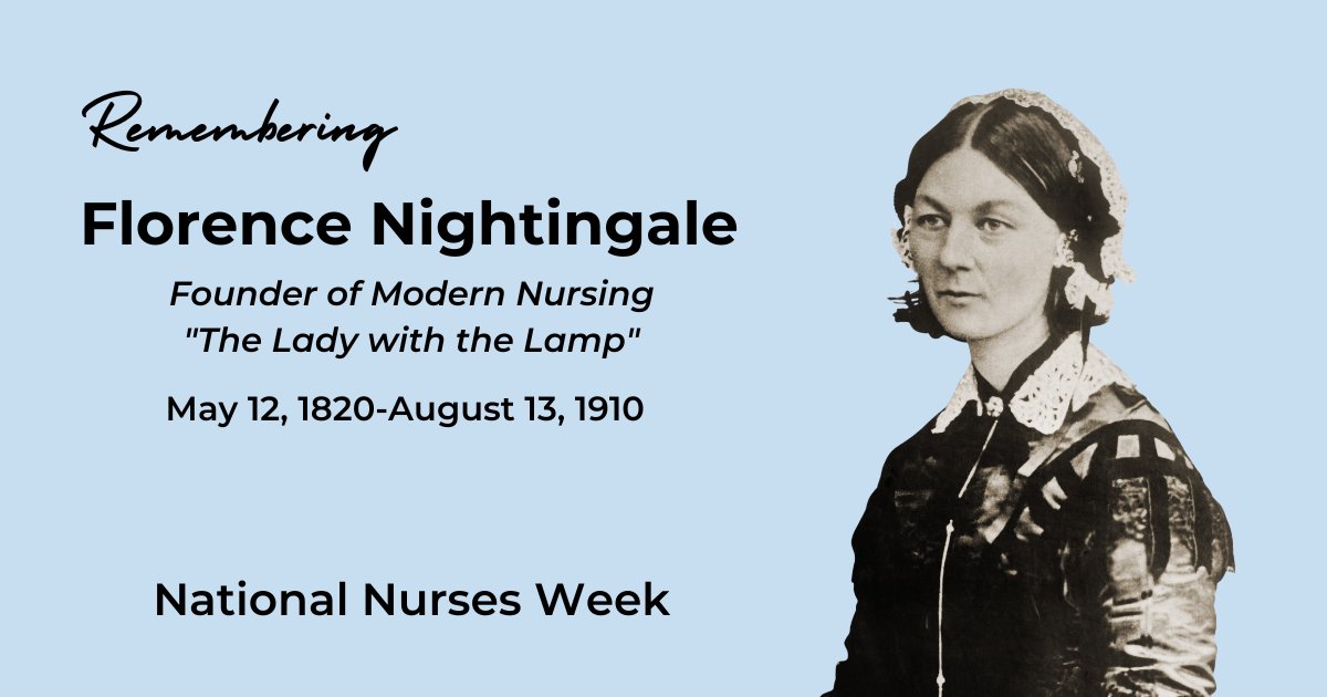 Today, on the last day of #NationalNursesWeek, we celebrate Florence Nightingale who was born on this day in 1820. Founder of modern nursing and known as the "lady with the lamp," her inspiration has fueled generations of #nurses. #nationalnursesweek #nurses #longtermcare