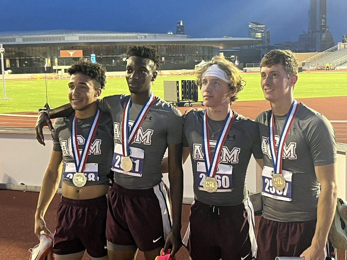 🐅 BRINGING SOME HARDWARE BACK TO TIGER TOWN!!! 🐅 A&M Consolidated outlasts Fort Bend Marshall to win the 5A 4x400m 🥈 by one-hundredth of a second!!! 😱😱😱