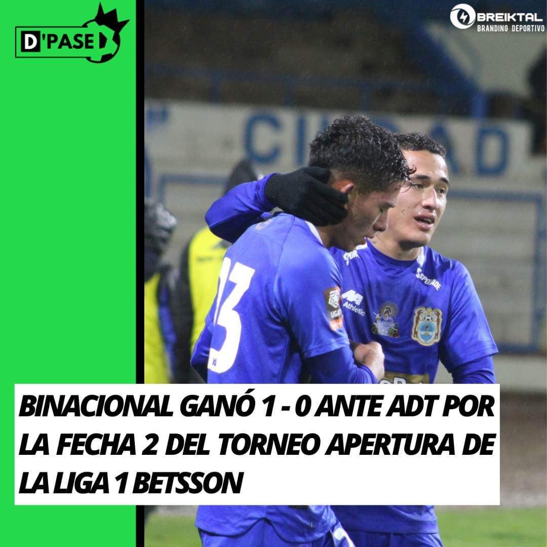 ¡LLUVIA DE TRIUNFO!

Binacional ganó 1-0 ante ADT por la reprogramación de la fecha 2 del Torneo Apertura de la Liga 1 Betsson.

⚽️: Cáceres (88')

#DPase #Binacional #ADT #TorneoApertura #Liga1Betsson 

✍️ @elmachetero03