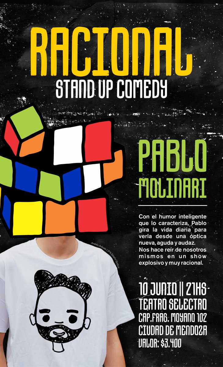 drewarv_'s tweet photo. @PabloMolinari en el Instituto tuve que elegir un evento cultural y salió este afiche para Racional en Mendoza! ❤️ https://t.co/Yra8j22oYi