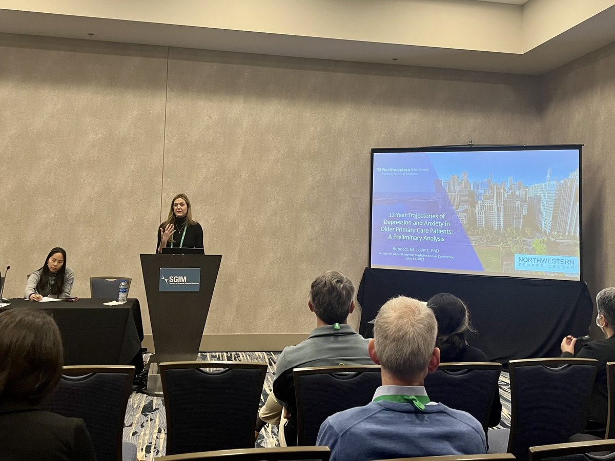 _AllisonPack's tweet image. Dr. Lovett presented 12yr trajectories of depression and anxiety in older primary care patients- and did a phenomenal job! Congratulations @NUCAHRA @nu_pepper @NUFeinbergMed 

#SGIM23