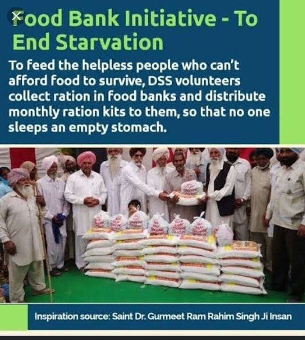 InsaVimla's tweet photo. #FoodForAll
The right to life of every person always includes the right to adequate food. With the inspiration of Saint @Gurmeetramrahim Singh ji, the volunteers of @DSSNewsUpdates always provide food to the poor families by fasting for one day in a week. https://t.co/PXSV3qqq4z