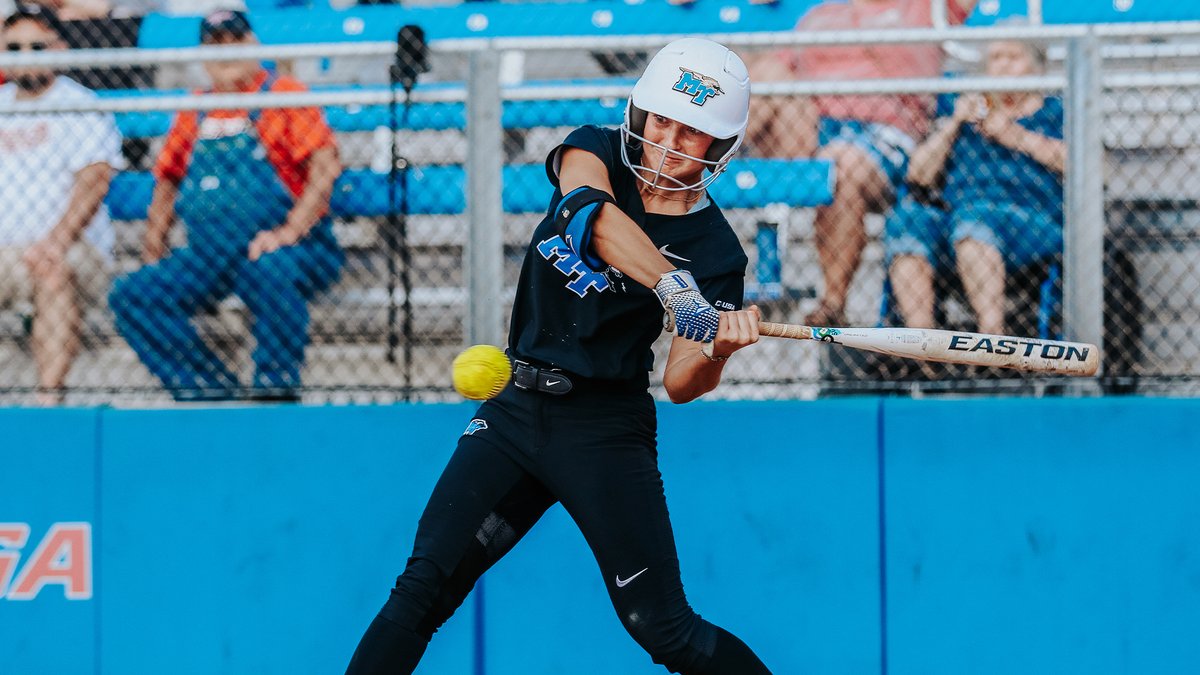 MTAthletics's tweet photo. CHAMPIONSHIP GAME BOUND! @MT_Softball WINS 6-5 over the regular season champions Charlotte! 🙌

Your #BlueRaiders will play at noon tomorrow in the @ConferenceUSA Championship game on @CBSSportsNet!

#BLUEnited https://t.co/eYQwYz2bGw