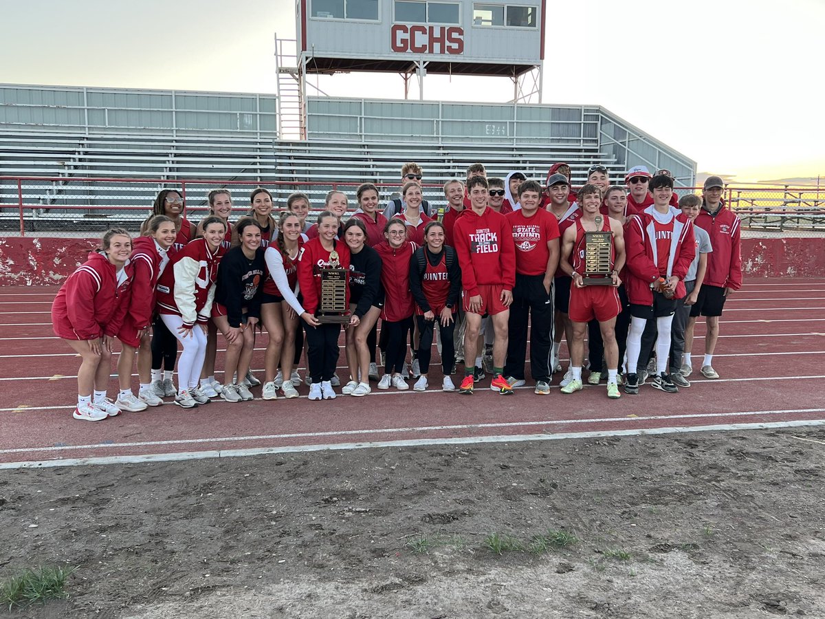 QuinterHighScho's tweet photo. The Quinter HS track team traveled to Greeley County today to compete in the NWKL track meet! Both boys and girls are the NWKL champions!! https://t.co/542BZ0BD2Z