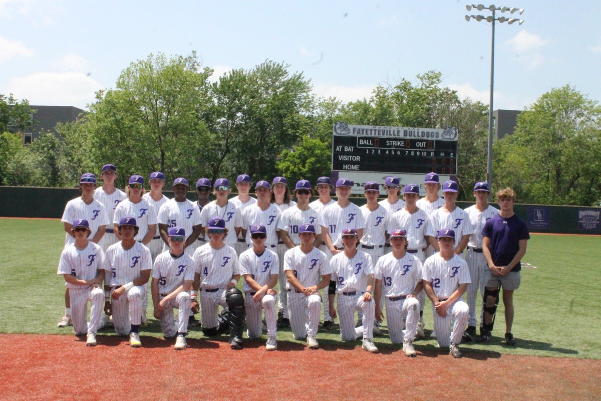 FayDogBaseball's tweet photo. Lost hard fought 1-0 game. To the 19 Purple Bulldog Baseball seniors we love you. Thanks for all the players effort, kindness, and competitiveness. Not how we wanted the season to end, went 22-10 on season and set the bar for the classes to come. You know what is next…#MUDITA 🤟 https://t.co/zZ7KCSFSjM
