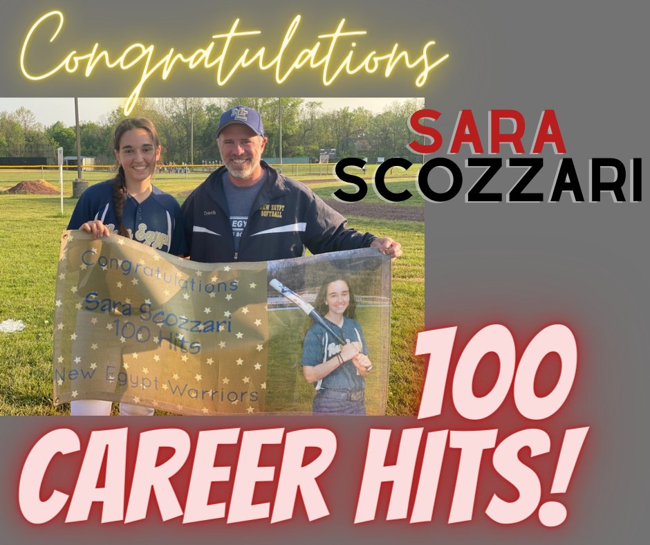 Congratulations to Sara Scozzari who reached 100 Career Hits in high school!!!  <a href="/ScozzariSara/">Sara Scozzari</a> @Ladydukesnj <a href="/ExtraInningSB/">EXTRA INNING SOFTBALL</a> <a href="/SBRRetweets/">Softball Recruiting Reposts</a>