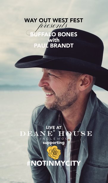 WAY OUT WEST FEST presents BUFFALO BONES with PAUL BRANDT June 10th at Deane House.  
Kick off your summer #SeeingYellow at &amp; join us for an intimate special performance + Cody &amp; Sioux Fashion. Tickets &amp; event details here: eventbrite.com/e/627454833297