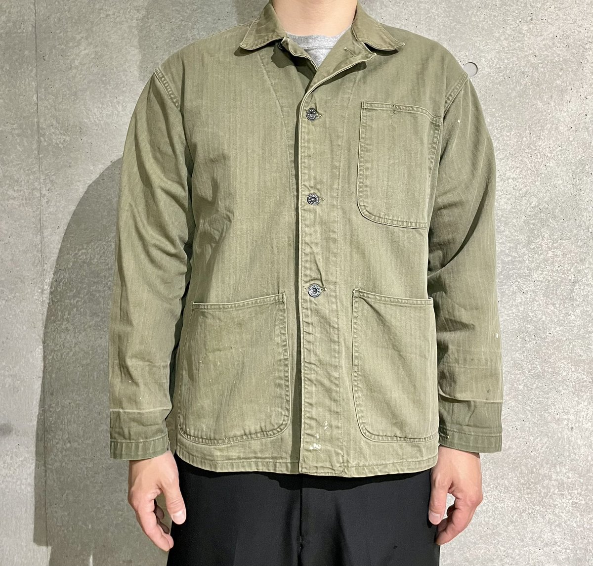 moonvin0607's tweet photo. ヴィンテージ入荷

US NAVY
N-3 HBT

希少
めっきり見かけなくなったN-3 HBT JACKET

moonbirds vintage
https://t.co/DNpJvJwB5j

#usnavy #n3 #n3hbt #hbt #ww2 #40s #アメリカ軍 #米軍 #古着 #ミリタリー #40年代 #ヘリンボーン #ヘリンボーンツイル #月桂樹 #カバーオール #usmc #p41 #p44 https://t.co/vNNrjRzVmr