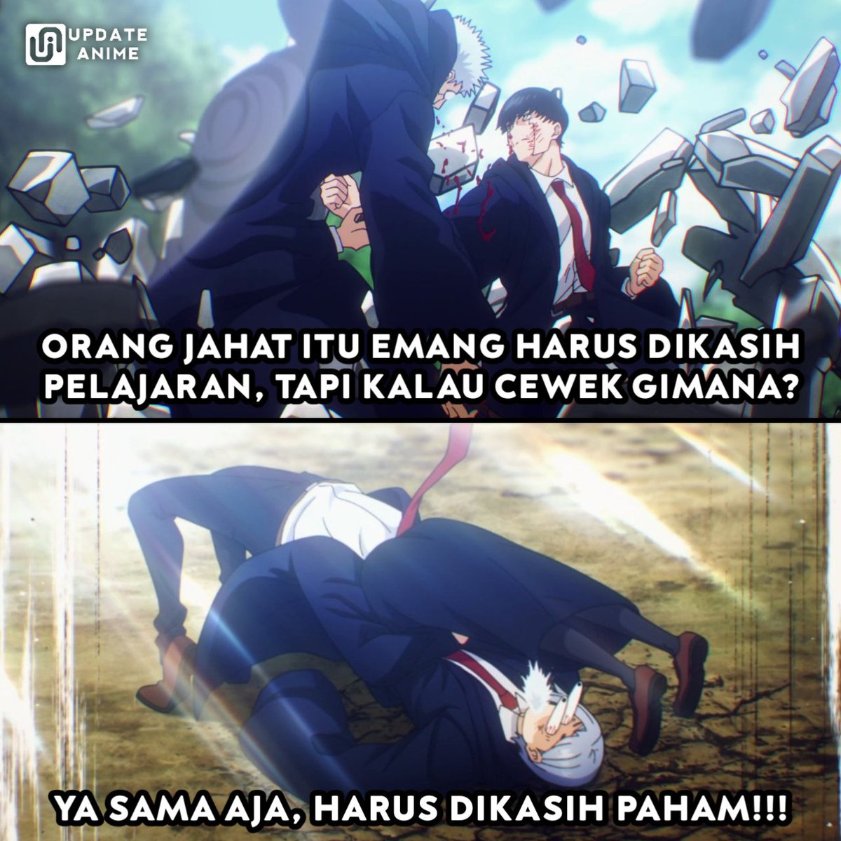 Kesetaraan gender itu penting kawan 👍

𝐏𝐨𝐬𝐭𝐞𝐝 𝐛𝐲 Tora

𝐒𝐨𝐮𝐫𝐜𝐞: Update Anime 
#updateanime #anime #otaku #weebs #meme #wibu #animescene #animememes #taugaksih #mashle #mashlemagicandmuscles #mashburnedead #kesetaraangender