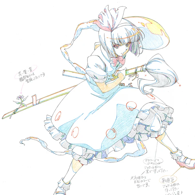 9話ジャケ、妖夢ちゃんと幽々子さまの原画も紹介  幽々子さまはこの角度なんか1回描いた事あるなぁと思いながら描いてましたw 皆さんはすぐに思い当たるかも知れません あとで位置を調整したりブックレットやグッズに使用する可能性も考え、見えない所も一応ちゃんと描いてますよ