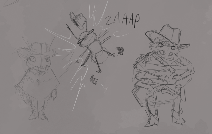 LockstitchRPG's tweet photo. Some of the truly delightful scene sketches from our very own Valentina ( @migs_ink ) from yesterday's session of the #HTMLWanderpus #ttrpg https://t.co/1FBPjCH9um