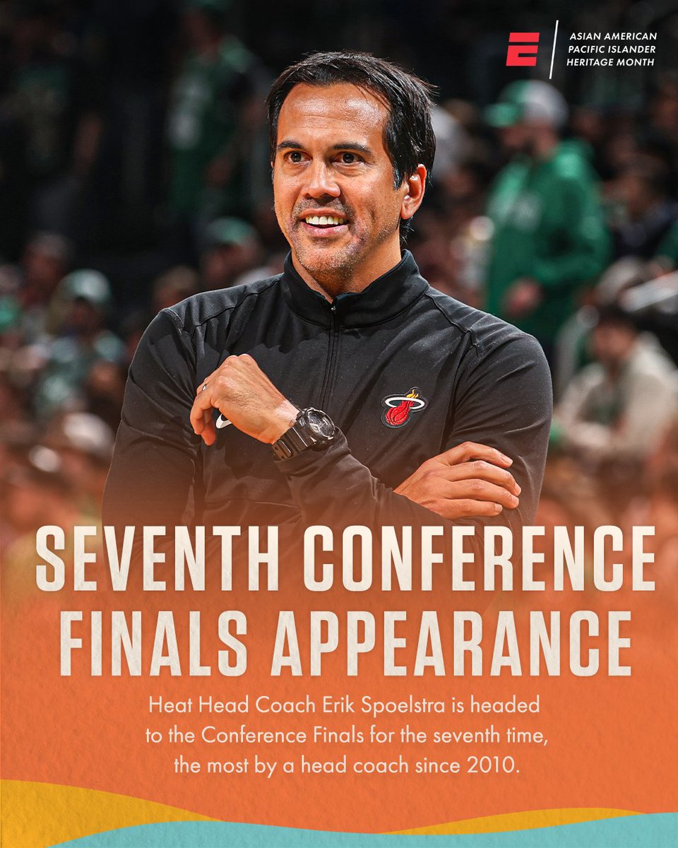 ESPNNBA's tweet photo. Erik Spoelstra continues to lead the Heat to new heights 👏 https://t.co/9ITu8wnHmm