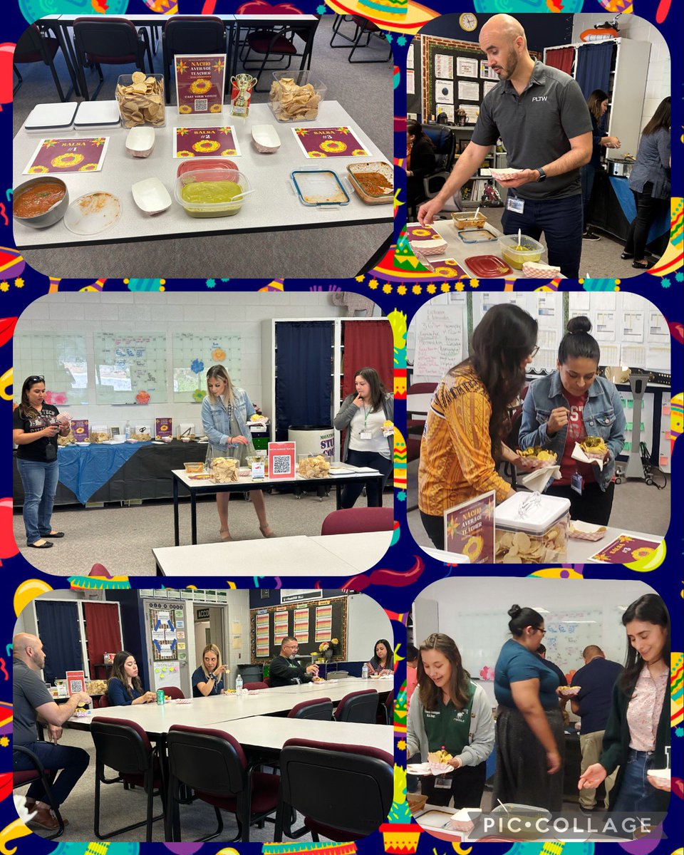 Day 4️⃣ of MMS Teacher Appreciation Week 2023: “Nacho Average Teachers” Mr. Rodriguez & Mr. Varela w Principal Mrs. Saenz, brought the heat to our teachers in our Salsa Competition! Congrats to Mr. Varela for winning the favorite salsa trophy & Chili’s gift card!🔥🏆 @Montwood_MS