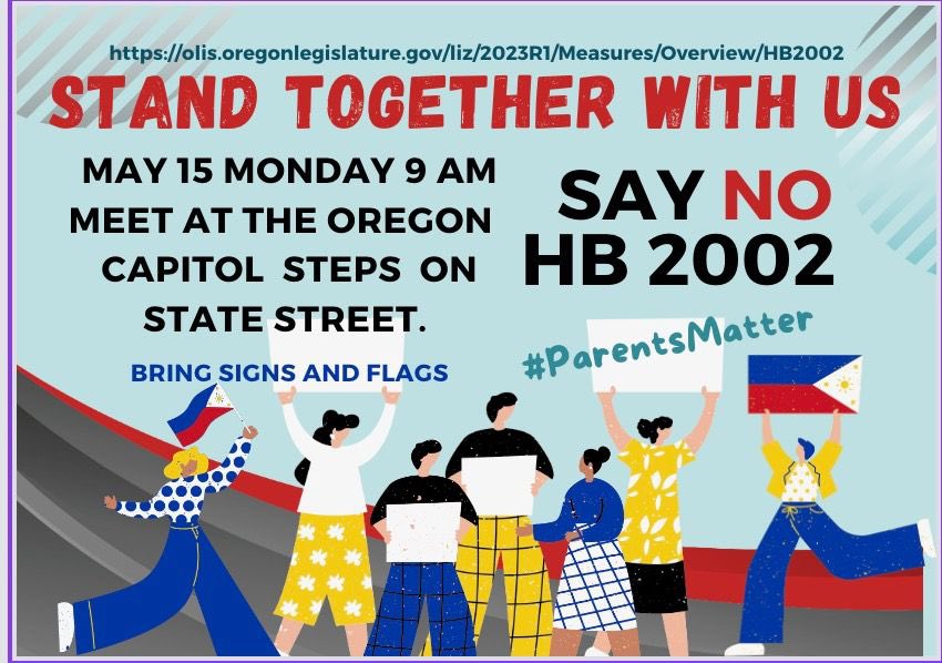 Stand with me against House Bill 2002 for the health and safety of minors and parental rights! 
#ParentsMatter #HB2002 #orpol #orleg