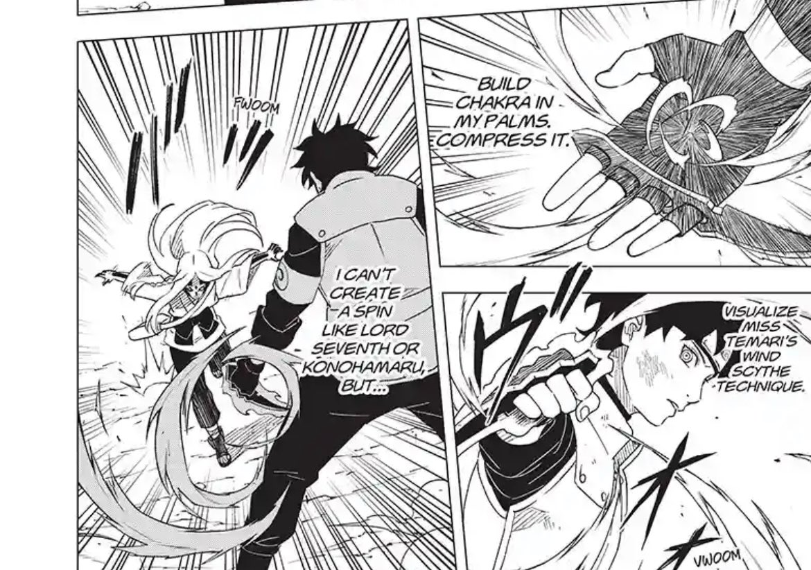 translated to spin here but I think she's supposed to say rasengan… 
