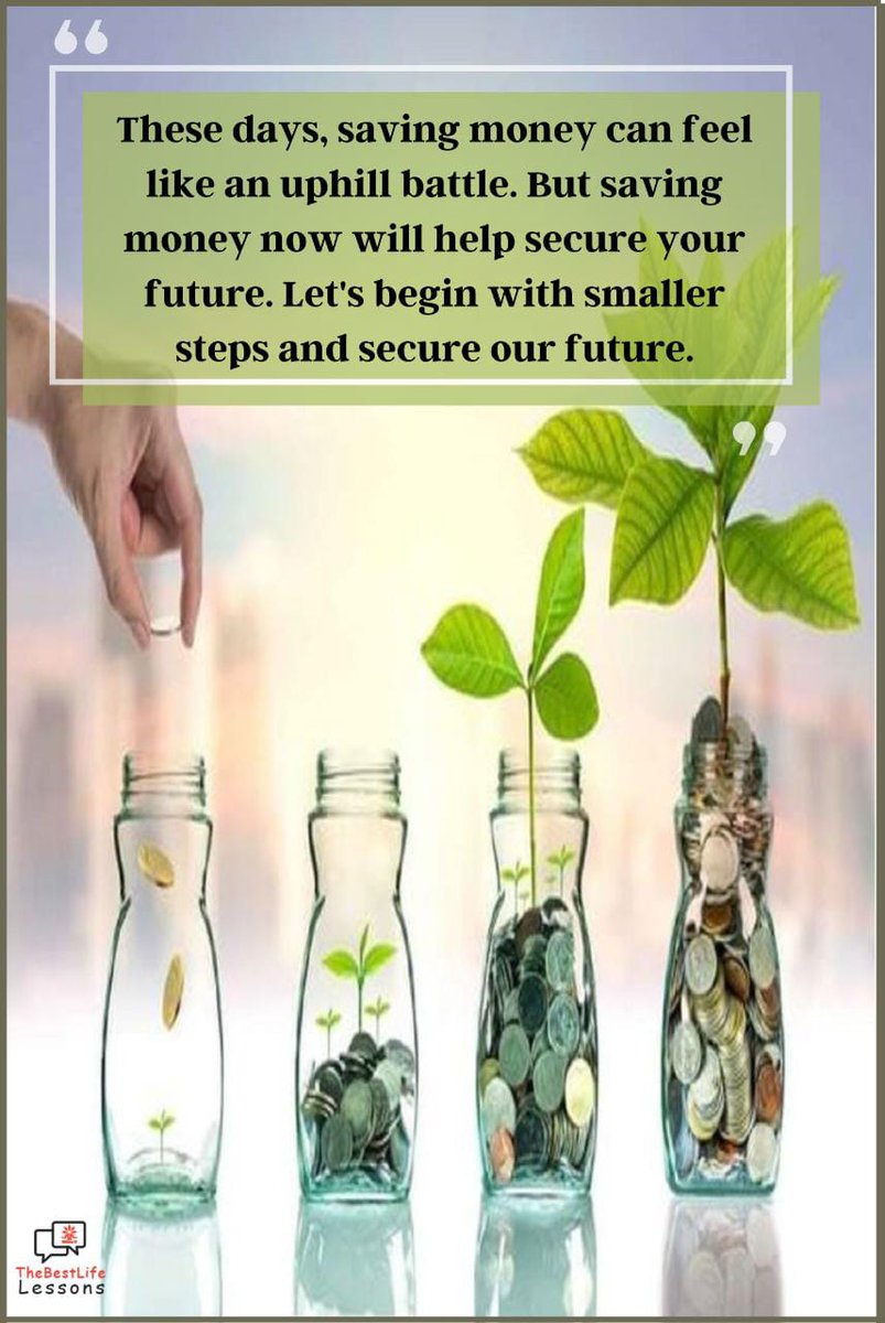 lifelessons67's tweet photo. From deeply peeping into the areas of unnecessary expenses to cutting down the unnecessary usage of resources, there are infinite ways to save money 💰 if we have a strong perseverance to do so. It's the need of the hour to prioritise our financial well being. #Saturdaythoughts https://t.co/9tBrmxl69M