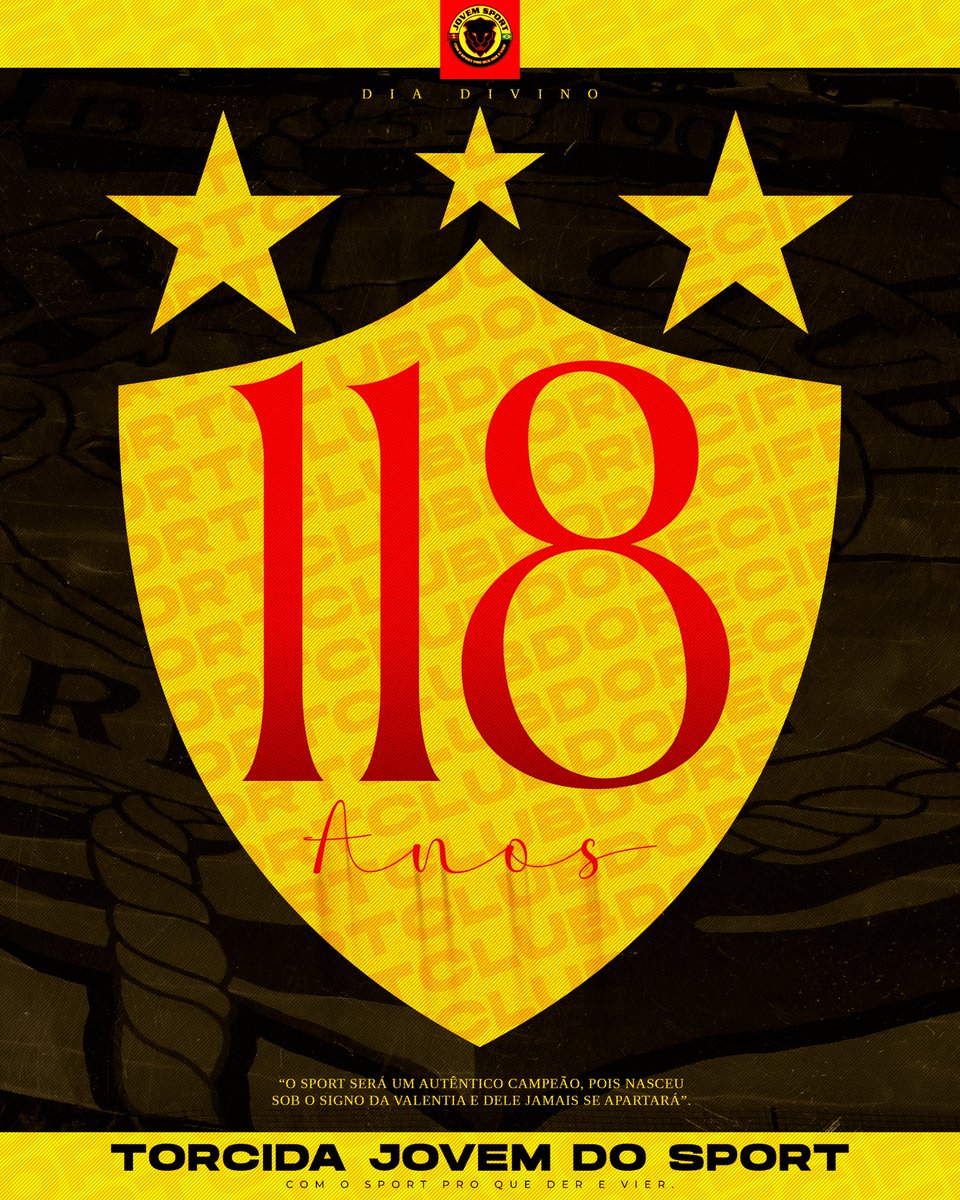 118 ANOS - SPORT CLUB DO RECIFE

“O Sport será um autêntico campeão, pois nasceu sob o signo da valentia e dele jamais se apartará”

13 de Maio de 1905