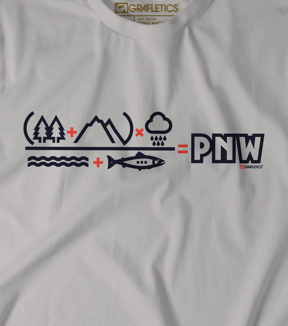 Better be brushed up on PEMDAS for our latest shirt: the PNW equation tee.  The best elements of the pacific northwest in one equation. Shop now:
grafletics.com/products/pnw-e…